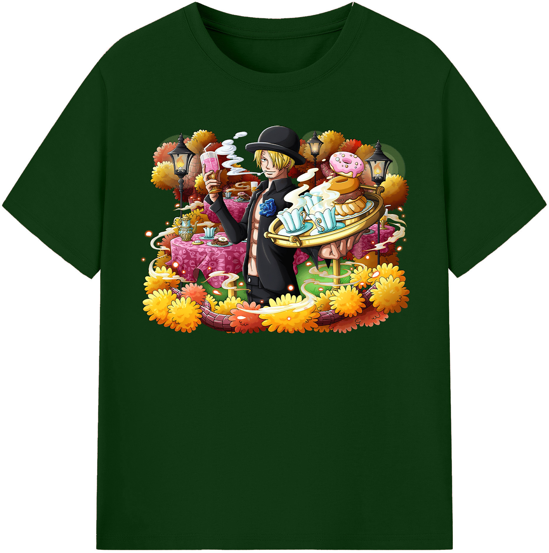 ワンピース サンジ ONE PIECE Sanji 綿100％半袖Tシャツ（フロントプリント）